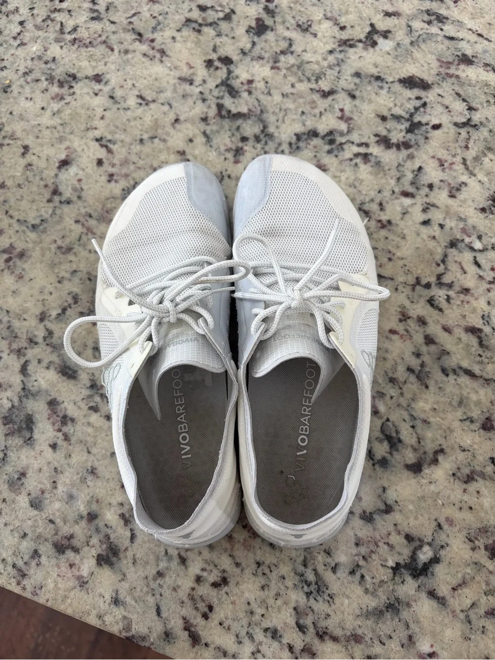 Vivo barefoot Women’s White and Light Gray Minimalist Athletic Sneakers